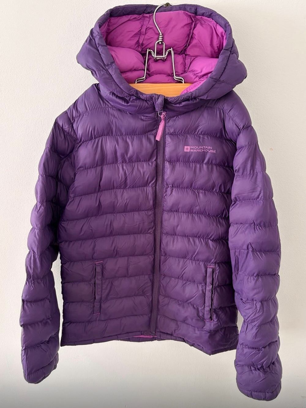 Mountain Equipment Girls' Hooded Purple Puffer Jacket